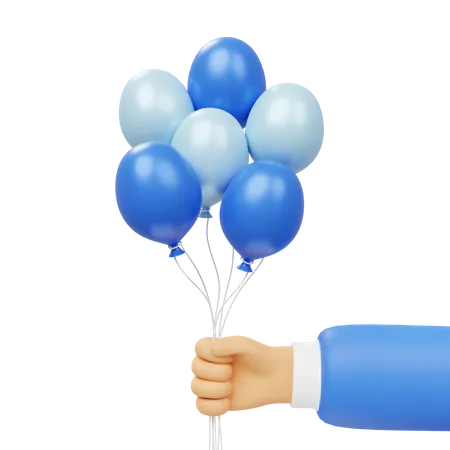 Holding Balloons  3D Icon