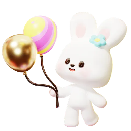 Holding Balloons  3D Icon