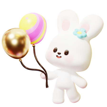 Holding Balloons  3D Icon