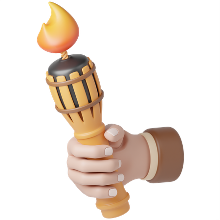 Holding Bamboo Torch  3D Icon