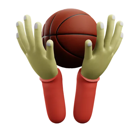 Segurando basquete  3D Icon