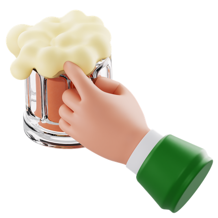 Holding Beer Glass  3D Icon