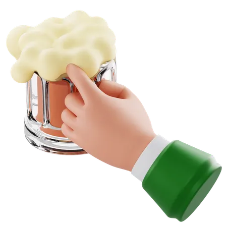 Holding Beer Glass  3D Icon