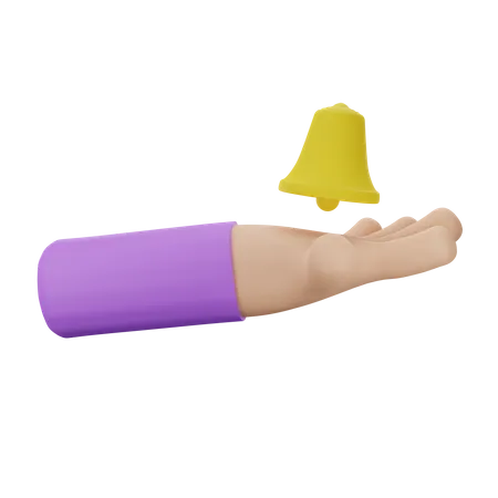 Holding Bell  3D Icon