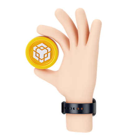 Holding Binance Coin  3D Icon