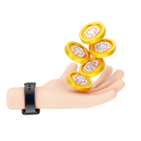 Holding Binance Coin  3D Icon