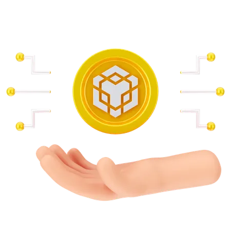 Holding Binance Coin  3D Icon