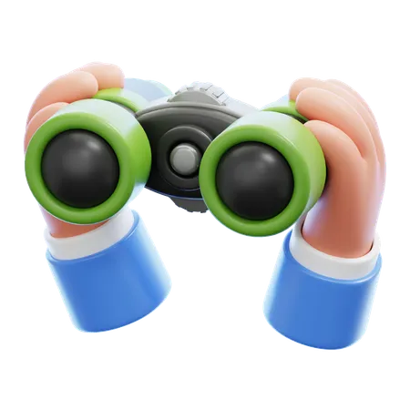 Holding Binocular  3D Icon