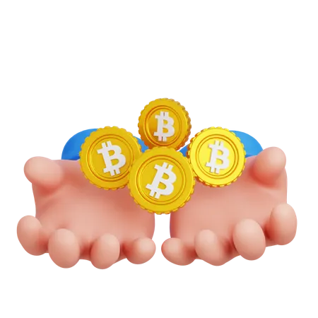Holding Bitcoin  3D Icon