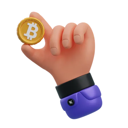 Holding Bitcoin  3D Icon