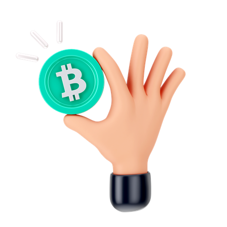 Holding Bitcoin  3D Icon