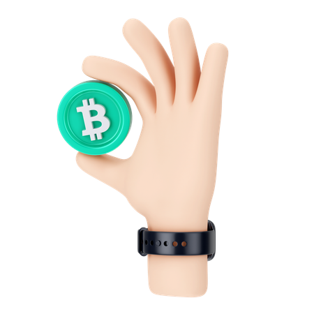 Holding Bitcoin  3D Icon