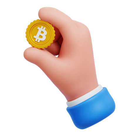 Holding Bitcoin  3D Icon