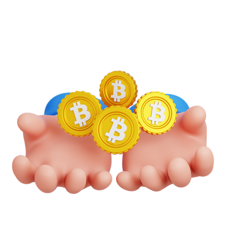Holding Bitcoin  3D Icon