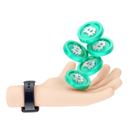 Holding Bitcoins  3D Icon