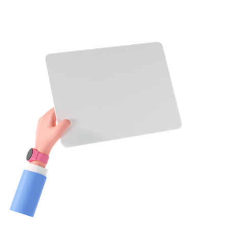 Holding blank tablet screen  3D Illustration