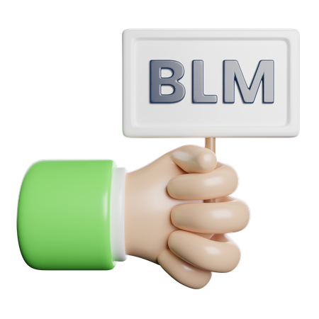 Holding Blm Board  3D Icon