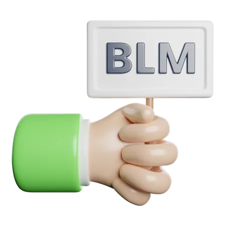 Holding Blm Board 3D Icon