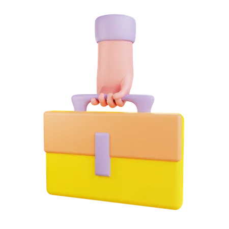 Holding Briefcase  3D Icon