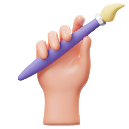 Holding Brush Hand Gesture  3D Icon