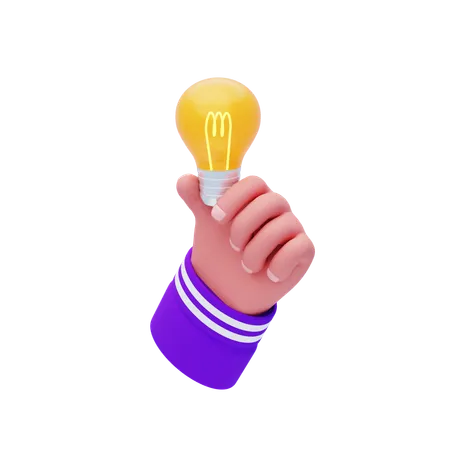 Holding Bulb  3D Icon