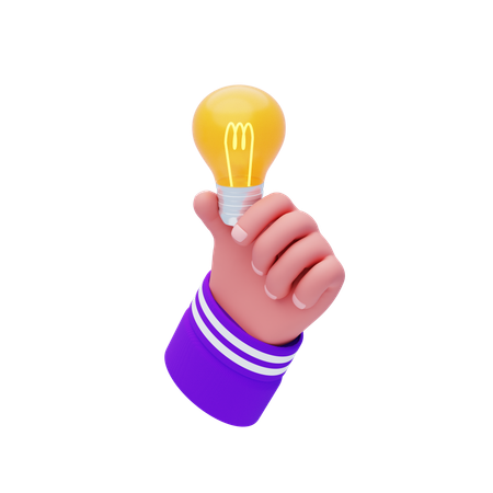 Holding Bulb  3D Icon