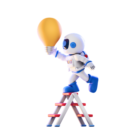 Holding Bulb  3D Illustration