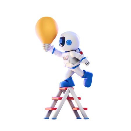 Holding Bulb  3D Illustration