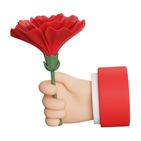 Holding Carnation  3D Icon