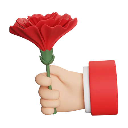 Holding Carnation  3D Icon