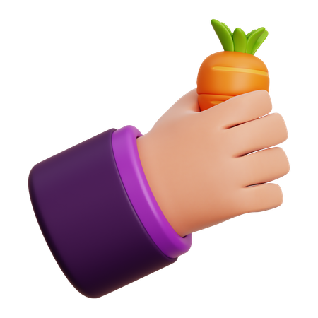Holding Carrot  3D Icon