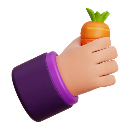 Holding Carrot  3D Icon