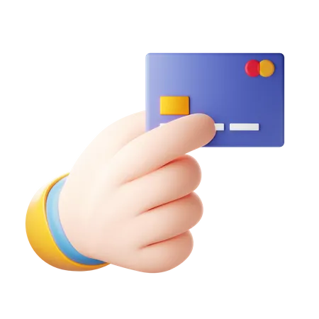 Segurando cartão de crédito  3D Icon