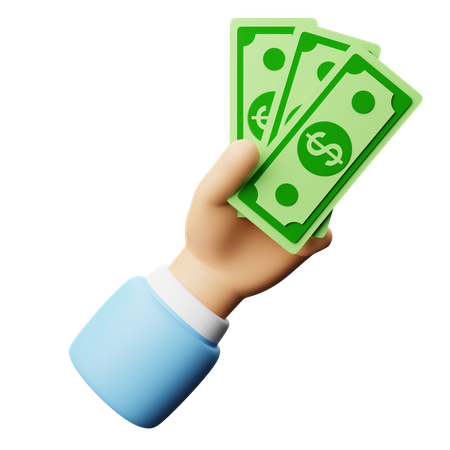 Holding Cash  3D Icon