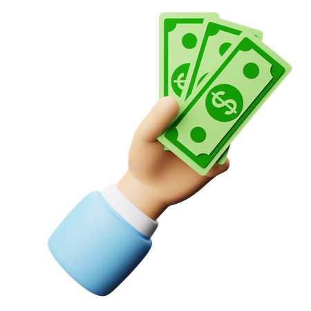 Holding Cash  3D Icon