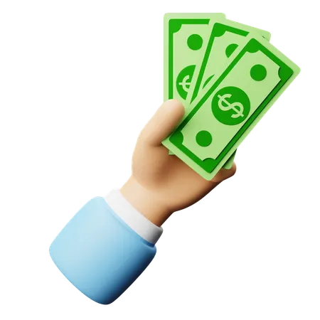Holding Cash  3D Icon