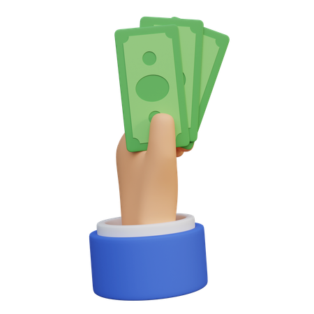 Holding Cash  3D Icon