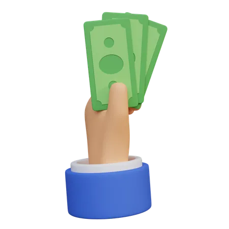 Holding Cash  3D Icon