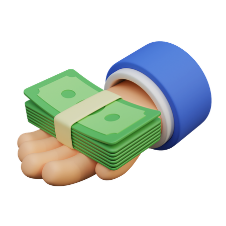 Holding Cash Bundles  3D Icon