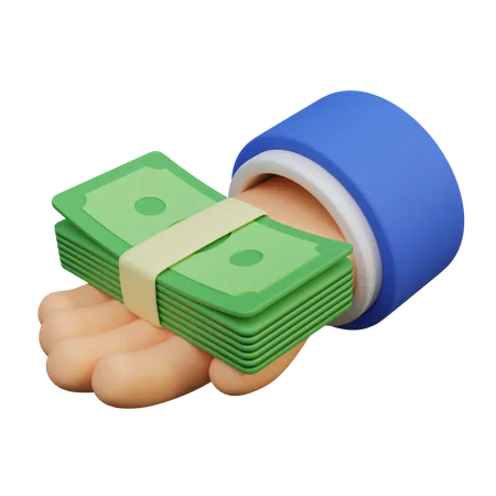 Holding Cash Bundles  3D Icon