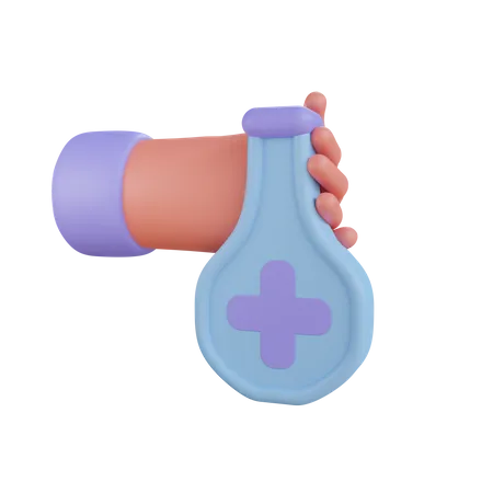 Holding Chemical Flask  3D Icon