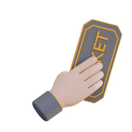 Holding Cinema Ticket  3D Icon