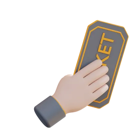 Holding Cinema Ticket  3D Icon