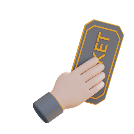 Holding Cinema Ticket  3D Icon