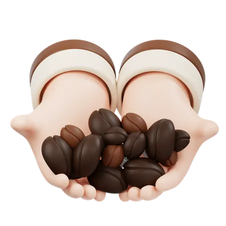 Holding Coffee Beans  3D Icon