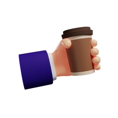 Holding coffee glass  3D Icon