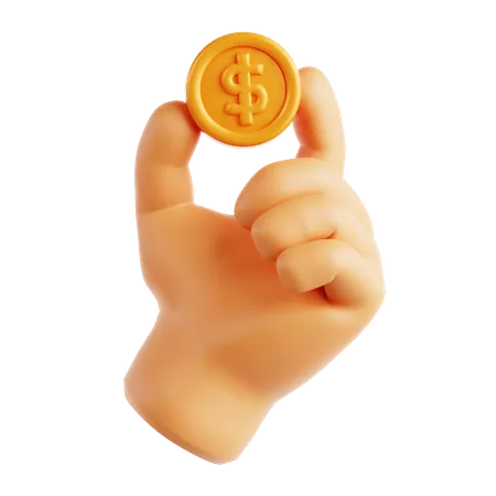 Holding Coin  3D Icon