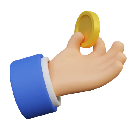 Holding Coin  3D Icon