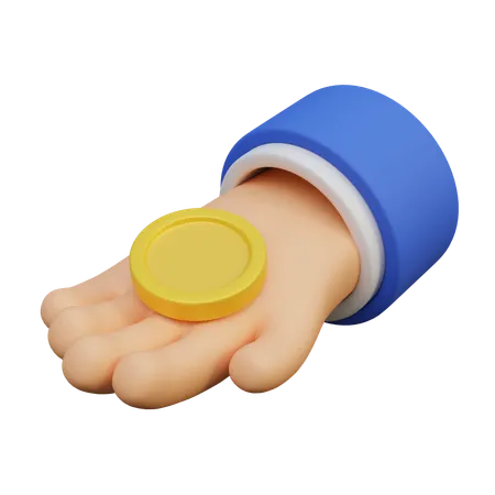 Holding Coin  3D Icon