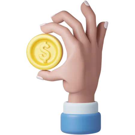 Holding Coin  3D Icon